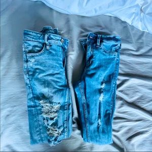 Women’s distressed Hollister/American Eagle jeans